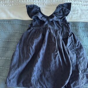 Next Navy Eyelet Kids Dress 4T